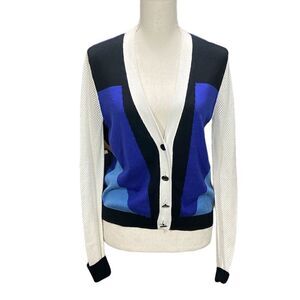 Peter Pilotto for Target Color Block Blue Purple Sweater Mesh Back Sz Small